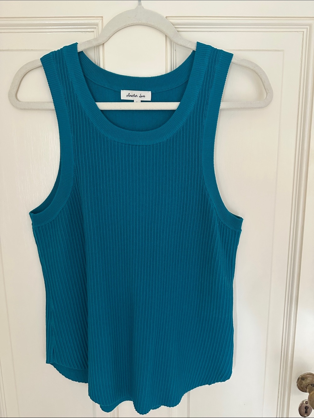 Another Love Ribbed Tank Top in Turquoise